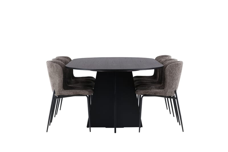 Bootcut Matgrupp 230 cm Oval med 6 Modesto stolar - Svart - Products - Möbler - Bord & matgrupp - Matgrupp