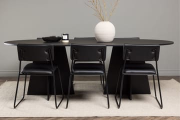 Bootcut Matgrupp 230 cm Rektangulär med 6 Kenth Stolar - Svart - Products - Möbler - Bord & matgrupp - Matgrupp