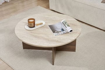 Boro Soffbord 90x40x90 cm - Travertine och Walnut - Products - Möbler - Bord & matgrupp - Soffbord