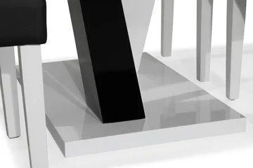 Cesi Matgrupp 140 cm med 4 Viktor Stol - Vit/Svart/Svart PU - Products - Möbler - Bord & matgrupp - Matgrupp