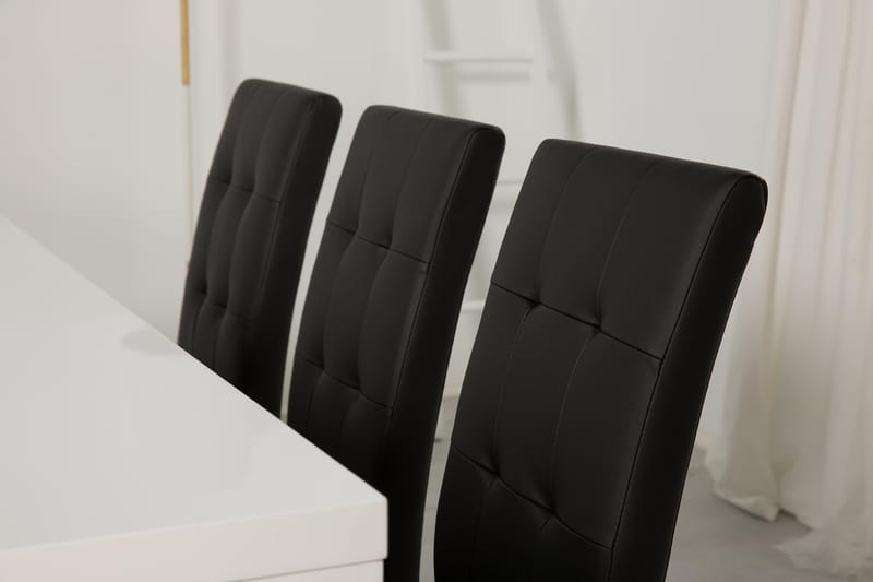 Cibus Matgrupp 180 cm med 6 Viktor Stol - Vit/Svart - Products - Möbler - Bord & matgrupp - Matgrupp