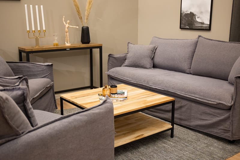 Cirebon Soffbord 80 cm med Förvaring Hylla - Brun/Svart - Products - Möbler - Bord & matgrupp - Soffbord