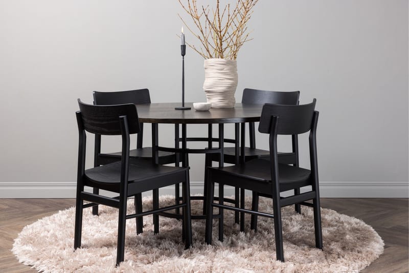 Copenhagen Matgrupp + 4 stolar - Svart/Mocca - Products - Möbler - Bord & matgrupp - Matgrupp