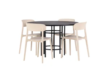 Copenhagen Matgrupp 115 cm Rund med 4 Åstol stolar - Beige - Products - Möbler - Bord & matgrupp - Matgrupp