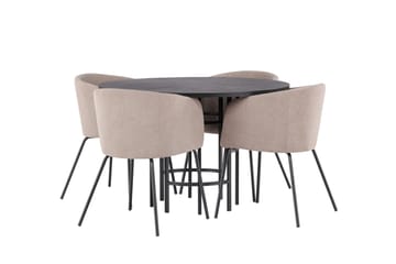 Copenhagen Matgrupp 115 cm Rund med 4 Berit stolar - Beige - Products - Möbler - Bord & matgrupp - Matgrupp