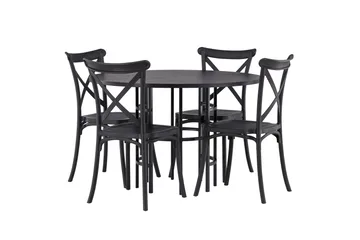 Copenhagen Matgrupp 115 cm Rund med 4 Crosett stolar - Svart - Products - Möbler - Bord & matgrupp - Matgrupp