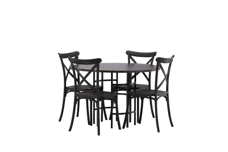 Copenhagen Matgrupp 115 cm Rund med 4 Crosett stolar - Svart - Products - Möbler - Bord & matgrupp - Matgrupp