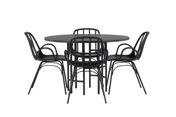 Copenhagen Matgrupp 115 cm Rund med 4 Dyrön stolar - Svart - Products - Möbler - Bord & matgrupp - Matgrupp