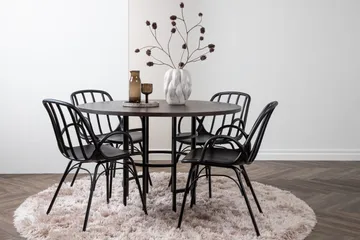 Copenhagen Matgrupp 115 cm Rund med 4 Dyrön stolar - Svart - Products - Möbler - Bord & matgrupp - Matgrupp