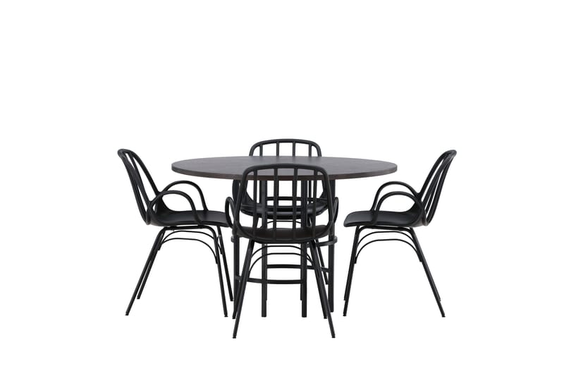Copenhagen Matgrupp 115 cm Rund med 4 Dyrön stolar - Svart - Products - Möbler - Bord & matgrupp - Matgrupp