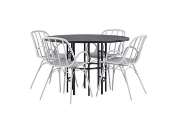 Copenhagen Matgrupp 115 cm Rund med 4 Dyrön stolar - Svart - Products - Möbler - Bord & matgrupp - Matgrupp