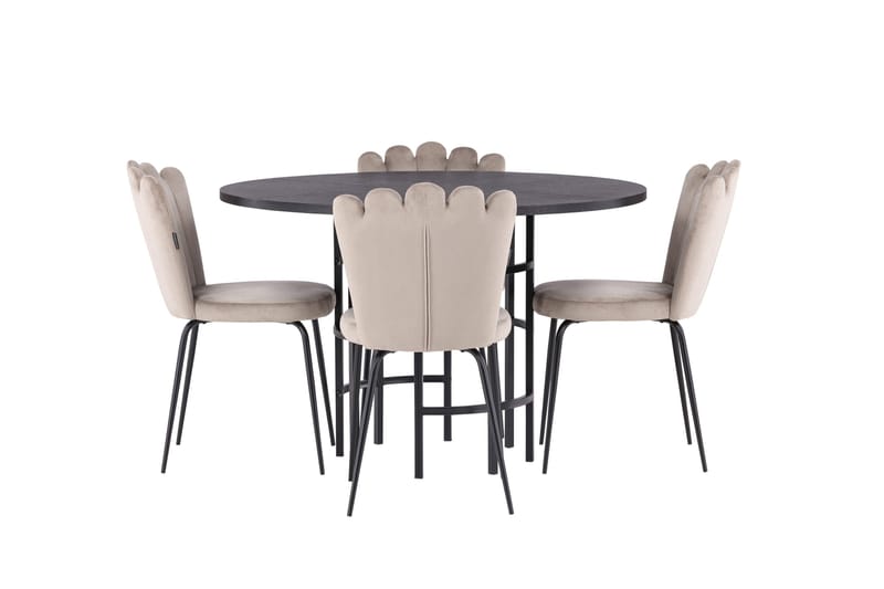 Copenhagen Matgrupp 115 cm Rund med 4 Limhamn stolar - Beige - Products - Möbler - Bord & matgrupp - Matgrupp