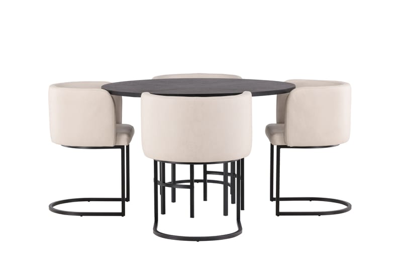 Copenhagen Matgrupp 115 cm Rund med 4 Simrishman stolar - Beige - Products - Möbler - Bord & matgrupp - Matgrupp
