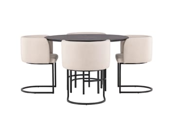Copenhagen Matgrupp 115 cm Rund med 4 Simrishman stolar - Beige - Products - Möbler - Bord & matgrupp - Matgrupp