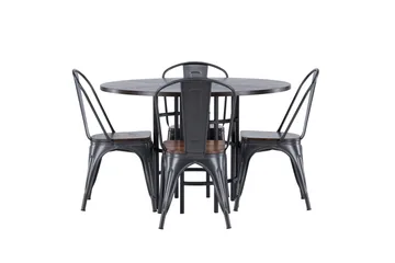 Copenhagen Matgrupp 115 cm Rund med 4 Tempe stolar - Mocca - Products - Möbler - Bord & matgrupp - Matgrupp