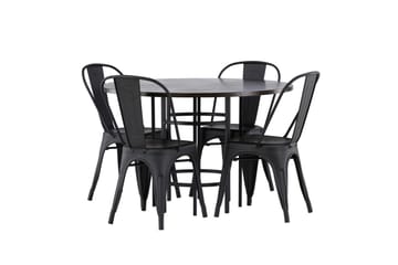 Copenhagen Matgrupp 115 cm Rund med 4 Tempe Stolar - Svart - Products - Möbler - Bord & matgrupp - Matgrupp
