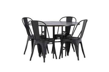Copenhagen Matgrupp 115 cm Rund med 4 Tempe Stolar - Svart - Products - Möbler - Bord & matgrupp - Matgrupp