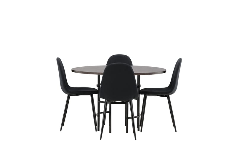 Copenhagen Matgrupp 115 cm Rund med 4 Polar stolar - Svart - Products - Möbler - Bord & matgrupp - Matgrupp
