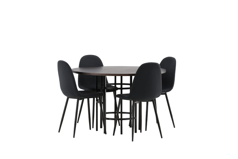 Copenhagen Matgrupp 115 cm Rund med 4 Polar stolar - Svart - Products - Möbler - Bord & matgrupp - Matgrupp