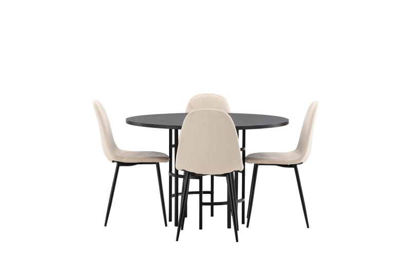 Copenhagen Matgrupp 115 cm Rund med 4 Polar stolar - Beige - Products - Möbler - Bord & matgrupp - Matgrupp