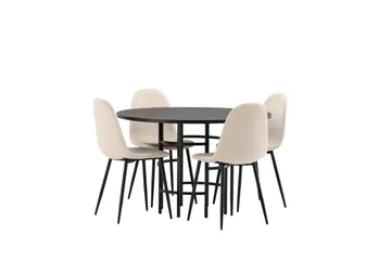 Copenhagen Matgrupp 115 cm Rund med 4 Polar stolar - Beige - Products - Möbler - Bord & matgrupp - Matgrupp