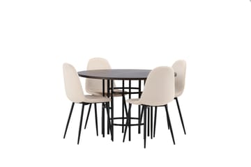 Copenhagen Matgrupp 115 cm Rund med 4 Polar stolar - Beige - Products - Möbler - Bord & matgrupp - Matgrupp
