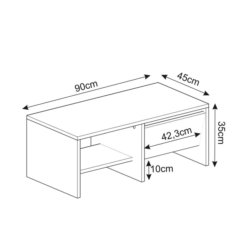 Crala Soffbord 90x35x45 cm - Svart - Products - Möbler - Bord & matgrupp - Soffbord