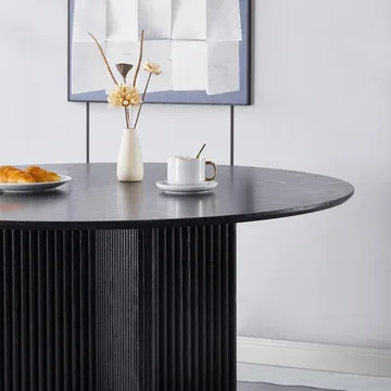 Crossby runt matbord Ø120 cm - Svartbetsad ek - Svartbetsad ek - Products - Möbler - Bord & matgrupp - Matbord & köksbord