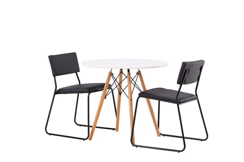 Danburi Matgrupp 60 cm Rund med 2 Kenth Stolar - Svart - Products - Möbler - Bord & matgrupp - Matgrupp