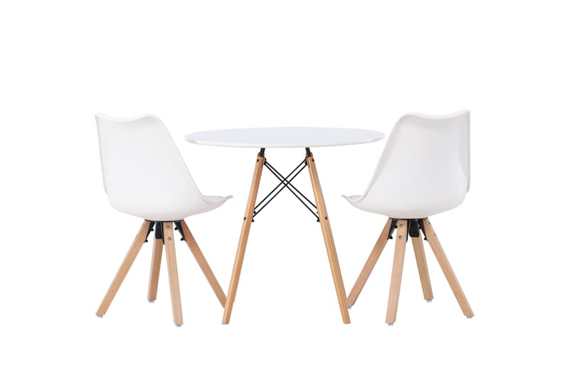 Danburi Matgrupp  60 cm Rund med 2 Zeno stolar - Vit - Products - Möbler - Bord & matgrupp - Matgrupp