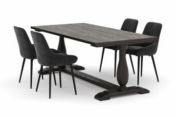 Dijon Matgrupp 200x100cm med 4 Alsarp Matstolar - Brun - Products - Möbler - Bord & matgrupp - Matgrupp