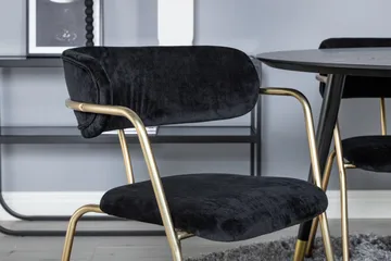 Dipp Matgrupp 115 cm Rund med 4 Arrow stolar - Svart/Guld - Products - Möbler - Bord & matgrupp - Matgrupp