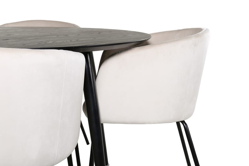 Dipp Matgrupp 115 cm Rund med 4 Berit stolar - Beige - Products - Möbler - Bord & matgrupp - Matgrupp