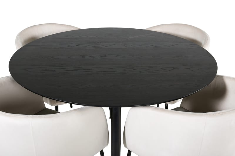 Dipp Matgrupp 115 cm Rund med 4 Berit stolar - Beige - Products - Möbler - Bord & matgrupp - Matgrupp