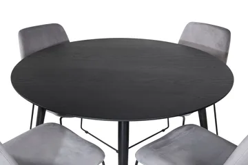Dipp Matgrupp 115 cm Rund med 4 Muce stolar - Svart/Guld - Products - Möbler - Bord & matgrupp - Matgrupp