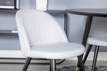 Dipp Matgrupp 115 cm Rund med 4 Velvet Stolar - Svart - Products - Möbler - Bord & matgrupp - Matgrupp