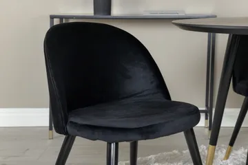 Dipp Matgrupp 115 cm Rund med 4 Velvet stolar - Svart/Guld - Products - Möbler - Bord & matgrupp - Matgrupp