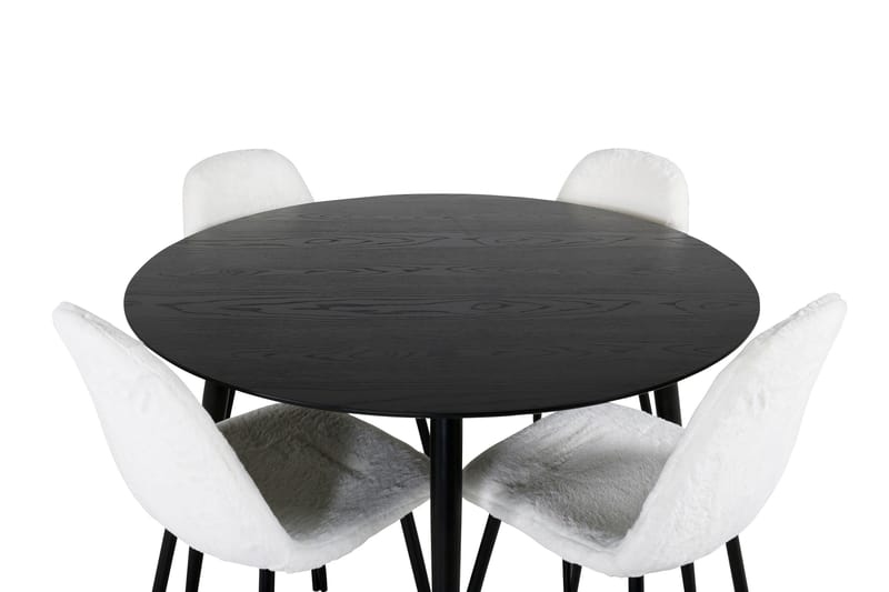 Dipp Matgrupp 115 cm Rund med 4 Polar stolar - Svart - Products - Möbler - Bord & matgrupp - Matgrupp