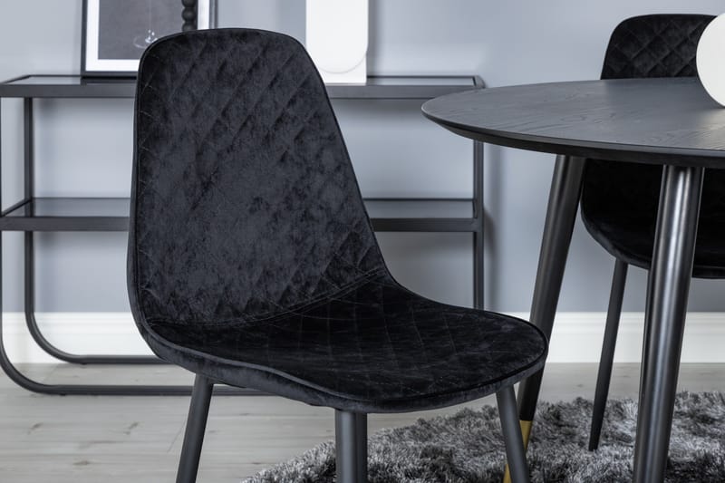 Dipp Matgrupp 115 cm Rund med 4 Polar stolar - Svart/Guld - Products - Möbler - Bord & matgrupp - Matgrupp