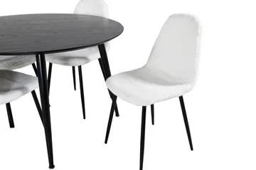 Dipp Matgrupp 115 cm Rund med 4 Polar stolar - Svart - Products - Möbler - Bord & matgrupp - Matgrupp