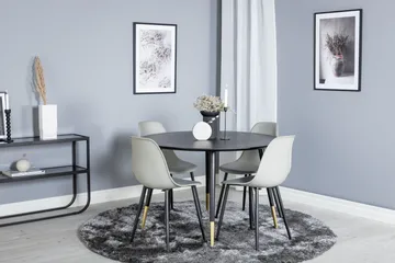 Dipp Matgrupp 115 cm Rund med 4 Polar stolar - Svart/Guld - Products - Möbler - Bord & matgrupp - Matgrupp