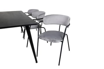 Dipp Matgrupp 180 cm Rektangulär med 6 Arrow stolar - Svart - Products - Möbler - Bord & matgrupp - Matgrupp