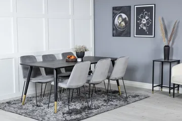 Dipp Matgrupp 180 cm Rektangulär med 6 Muce stolar - Svart/Guld - Products - Möbler - Bord & matgrupp - Matgrupp