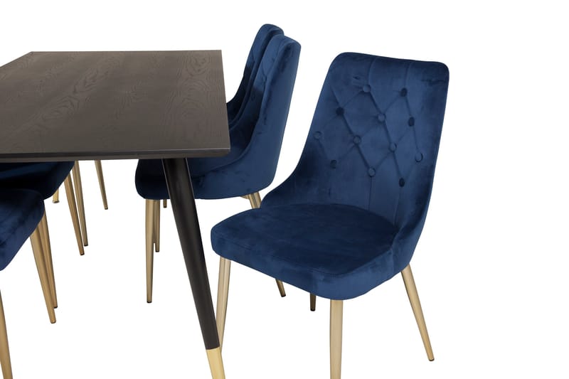 Dipp Matgrupp 180 cm Rektangulär med 6 Velvet Deluxe stolar - Svart - Products - Möbler - Bord & matgrupp - Matgrupp