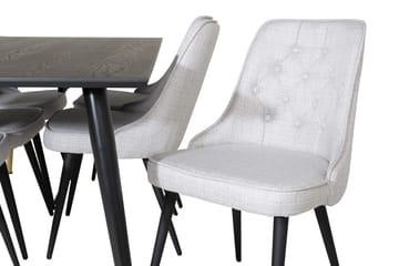 Dipp Matgrupp 180 cm Rektangulär med 6 Velvet Deluxe stolar - Svart/Guld - Products - Möbler - Bord & matgrupp - Matgrupp