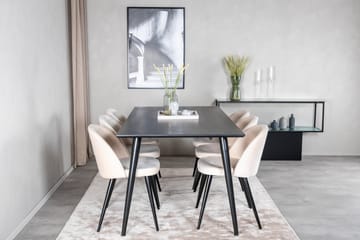 Dipp Matgrupp 180 cm Rektangulär med 6 Velvet stolar - Beige - Products - Möbler - Bord & matgrupp - Matgrupp
