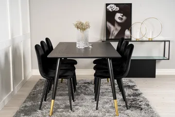 Dipp Matgrupp 180 cm Rektangulär med 6 Polar stolar - Svart/Guld - Products - Möbler - Bord & matgrupp - Matgrupp