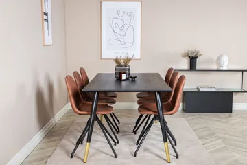 Dipp Matgrupp 180 cm Rektangulär med 6 Polar stolar - Svart - Products - Möbler - Bord & matgrupp - Matgrupp