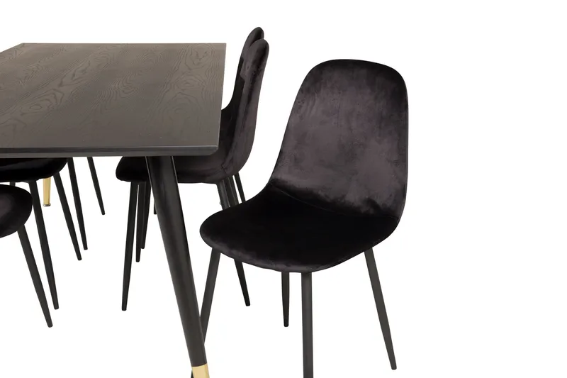 Dipp Matgrupp 180 cm Rektangulär med 6 Polar stolar - Svart/Guld - Products - Möbler - Bord & matgrupp - Matgrupp