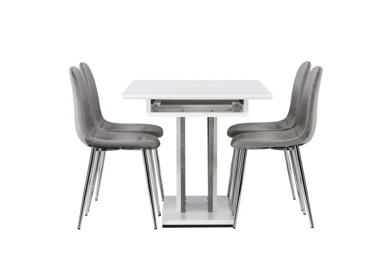Disa Matgrupp 120 cm Rektangulär med 4 Eva stolar - Ljusgrå - Products - Möbler - Bord & matgrupp - Matgrupp